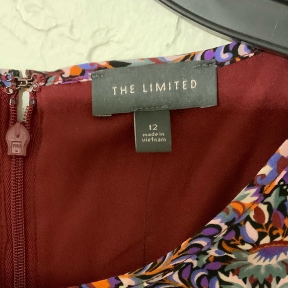 The Limited Paisley Long Sleeve A-Line Flare Purple Boho Drop Waist Dress Sz 12 - Picture 10 of 10